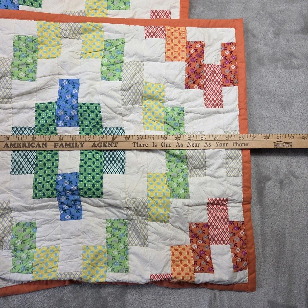 Garnet Hill Quilted Pillow Shams Standard Set 2 Patchwork Cotton Cottagecore